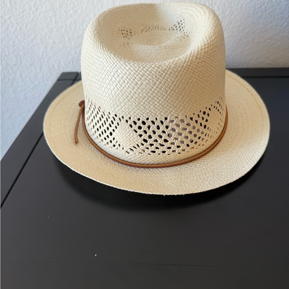 NWT Rag & Bone White Trilby Panama Fedora Straw Hat Retail $250 Made Spain SZ M main image 6